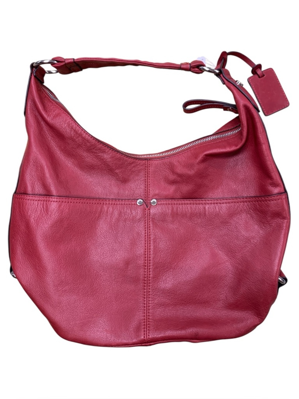 Tignanello Classic Red Leather Hobo Shoulder Bag